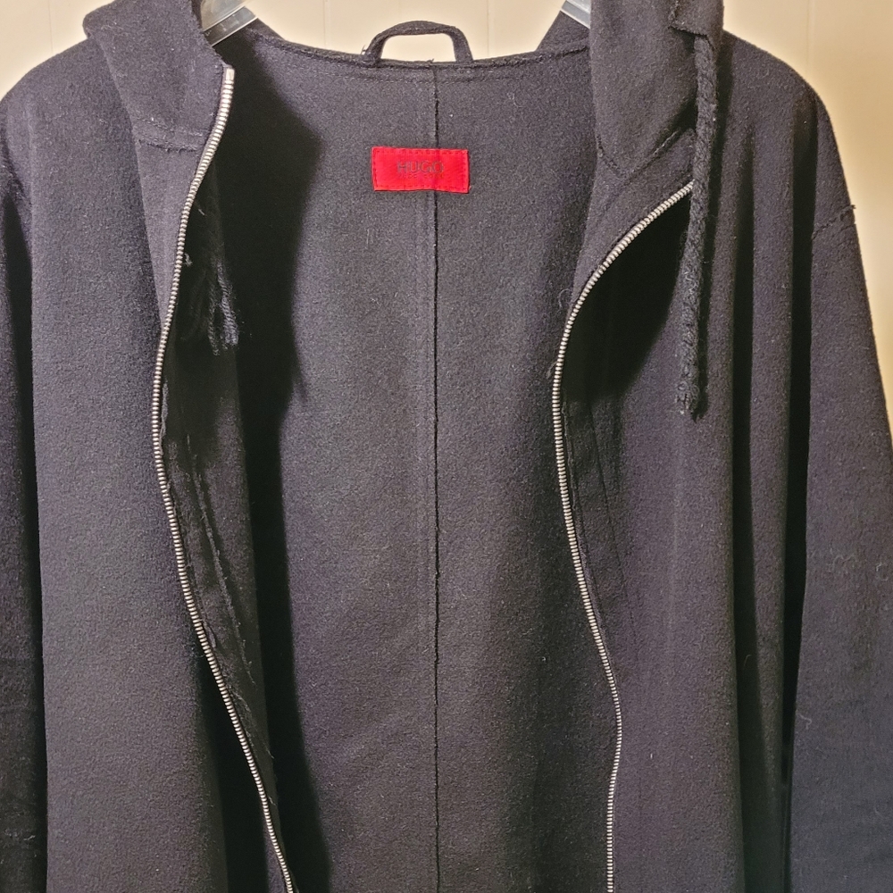 Hugo boss long cashmere hooded sweater/overcoat